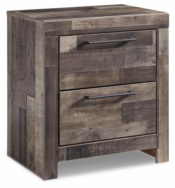 Derekson Multi Gray Two Drawer Night Stand - Brand New
