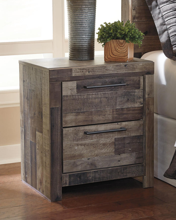 Derekson Multi Gray Two Drawer Night Stand - Brand New