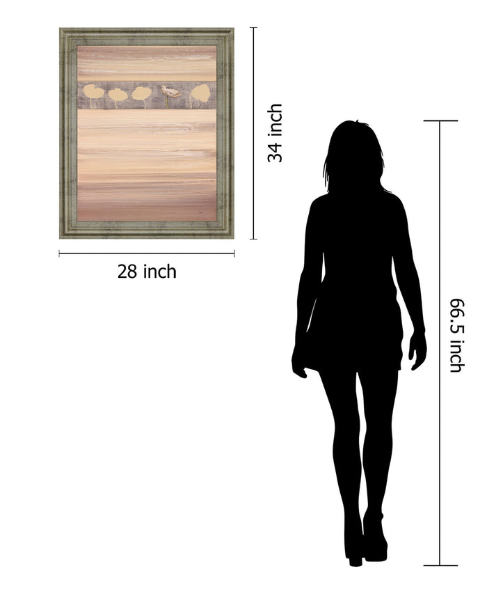 Desert Blossom - 28" x 34" Framed Wall Art - Beige