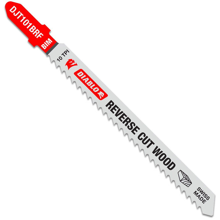 Diablo 4 in. 10 TPI Bi-Metal T-Shank Jig Saw Blades for Reverse Cuts in Wood (5pk)