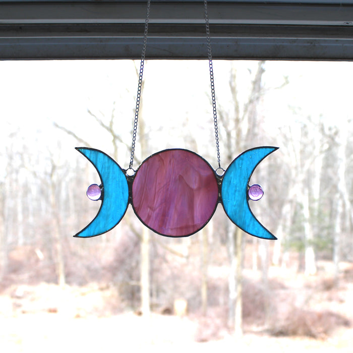 divine moon trio suncatcher: purple moon