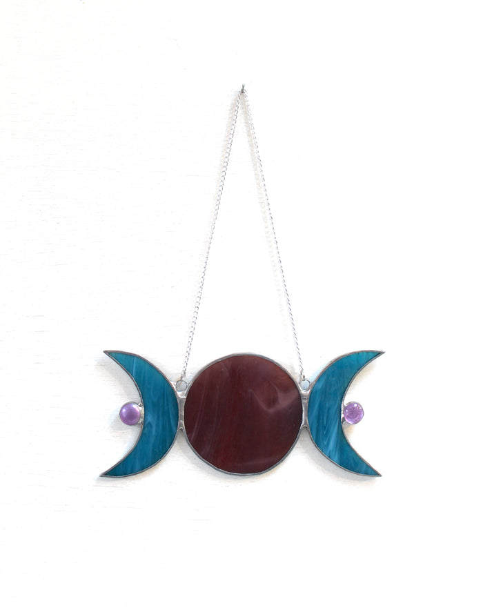 divine moon trio suncatcher: purple moon