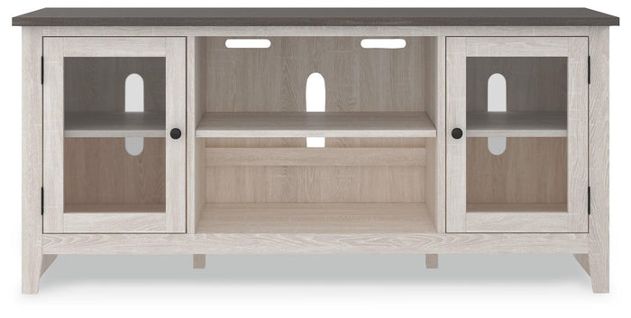 Dorrinson Two-tone LG TV Stand w/Fireplace Option - Brand New