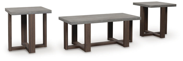 Dynnford Gray/Brown Occasional Table Set (3/CN) - Brand New