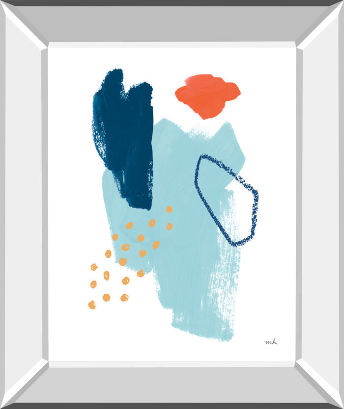 Eternal Optimist I By Moira Hershey - Mirror Framed Print Wall Art - Light Blue
