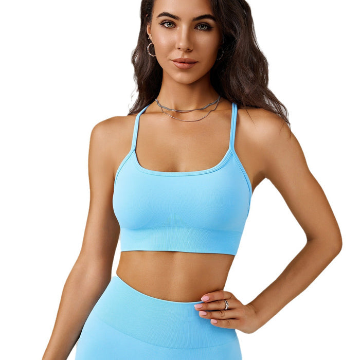 European and American Yumei Back Gathering Sports Underwear Outdoor Running Fitness Bra