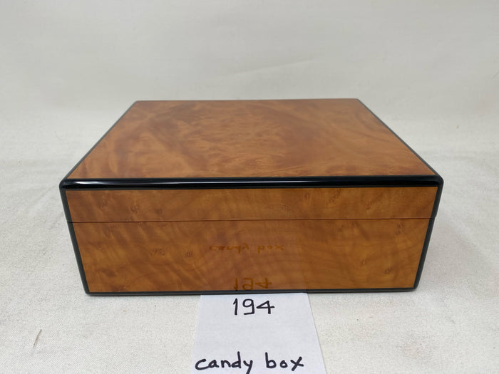 FACTORY FLOOR SALE #194 -  WATCH/ JEWELRY BOX BY DANIEL MARSHALL IN MADRONA BURL WOOD