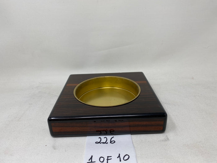 FACTORY FLOOR SALE #226 - MACASSAR EBONY ALFRED DUNHILL CIGAR ASHTRAY WITH BRASS PAN CIRCA 1993 MADE FOR ALFRED DUNHILL OF LONDON