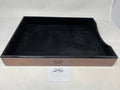 FACTORY FLOOR SALE #246 - RARE DM BURL BLACK SUEDE LINED LETTER TRAY MADE FOR LUXURY HOUSE ALFRED DUNHILL AND TIFFANY AND CO
