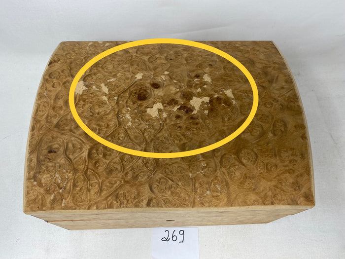 FACTORY FLOOR SALE #269 - AS IS -BURL UNFINISHED 100 CIGAR HUMIDOR TREASURE CHEST DANIEL MARSHALL PRIVATE STOCK HUMIDOR