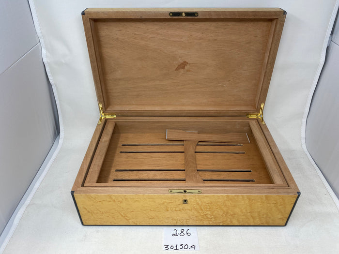 FACTORY FLOOR SALE #286 - AS IS - BIRDSEYE MAPLE MADE FOR ALFRED DUNHILL OF LONDON -150 CIGAR HUMIDOR 30150.4 BY DANIEL MARSHALL PRIVATE STOCK HUMIDOR