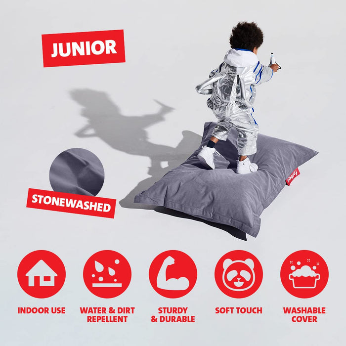 Fatboy Junior Stonewashed Bean Bag Chair, Blue - Brand New