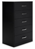 Finch Black Five Drawer Chest - Brand New