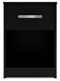 Finch Black One Drawer Night Stand - Brand New