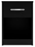 Finch Black One Drawer Night Stand - Brand New