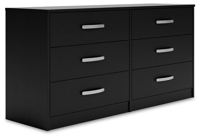 Finch Black Six Drawer Dresser - Brand New