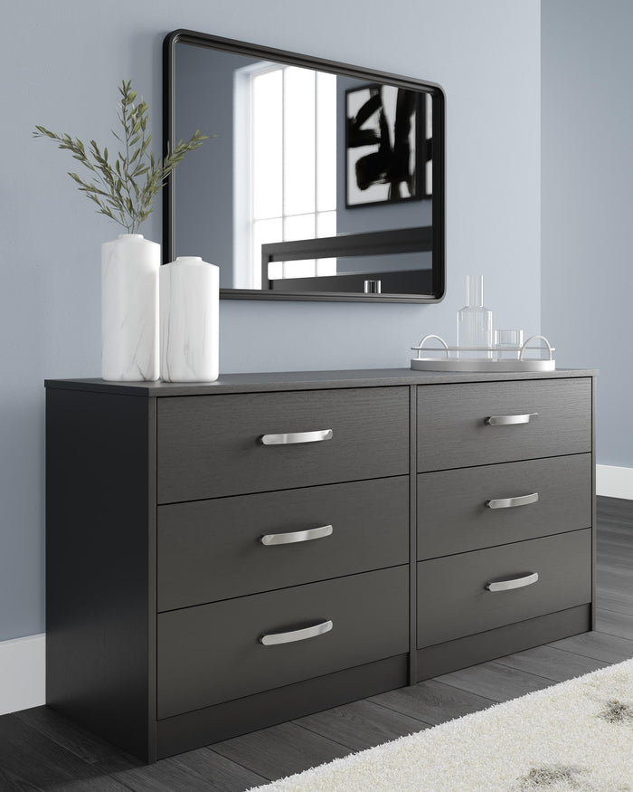 Finch Black Six Drawer Dresser - Brand New