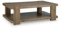Flangren Light Brown Rectangular Cocktail Table - Brand New