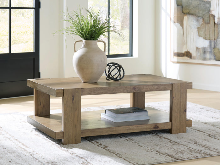 Flangren Light Brown Rectangular Cocktail Table - Brand New