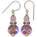 Iridescent Light Amethyst Austrian Crystal and Czech Glass Earrings from Owen Glass Collection, featuring sparkling, elegant jewelry.