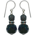 Owen Glass Collection Flash 42 Jet Crystal and Czech Glass Earrings with rhinestones, showcasing sparkling gemstone details.