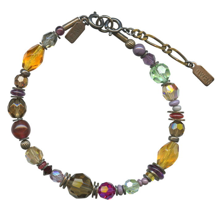 Beaded crystal Topaz bracelet from Owen Glass Collection featuring intricate beaded design and sparkling gemstones.