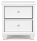 Fortman White Two Drawer Night Stand - Brand New