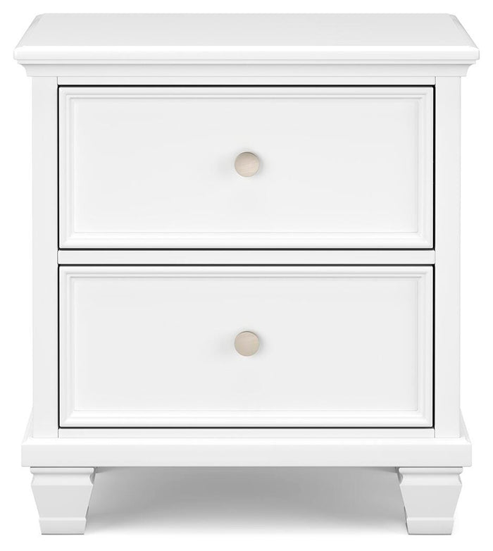 Fortman White Two Drawer Night Stand - Brand New