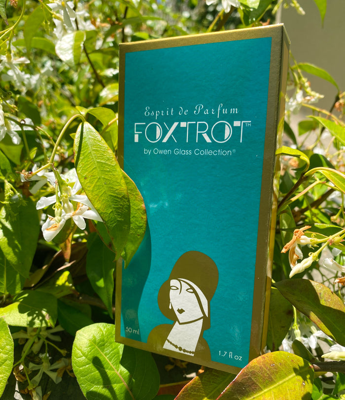 Owen Glass Collection Foxtrot Esprit de Parfum box featuring a citrus and floral fragrance with elegant packaging.