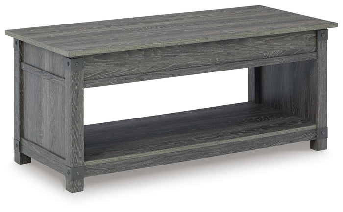 Freedan Grayish Brown Rect Lift Top Cocktail Table - Brand New