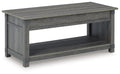 Freedan Grayish Brown Rect Lift Top Cocktail Table - Brand New