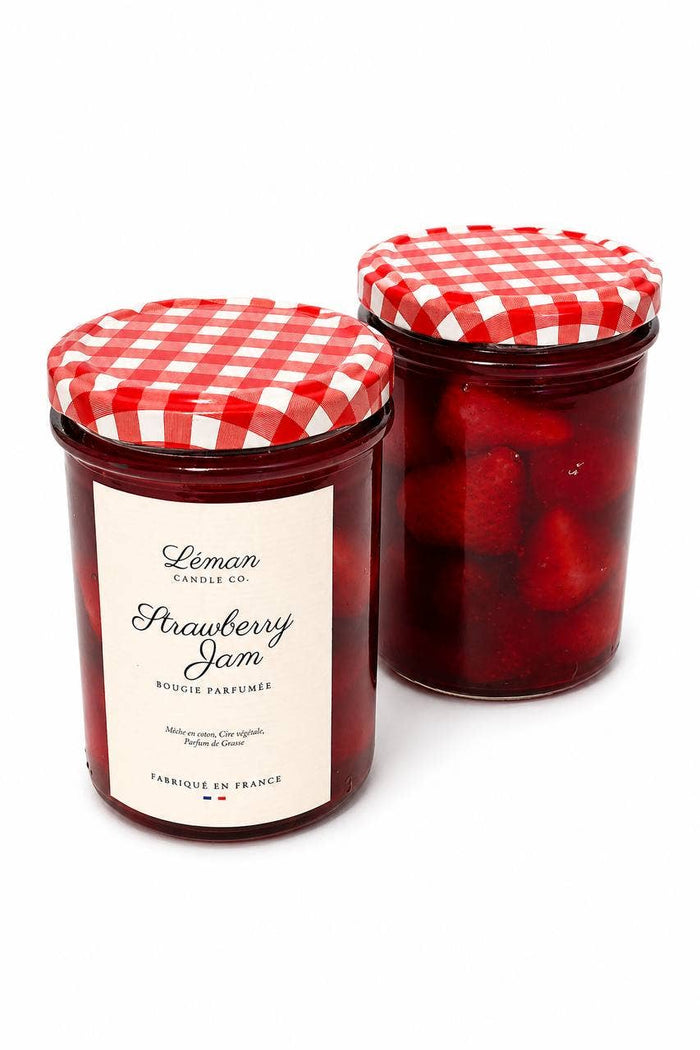 French jam Candle in a Jar (Strawberry, Handmade)