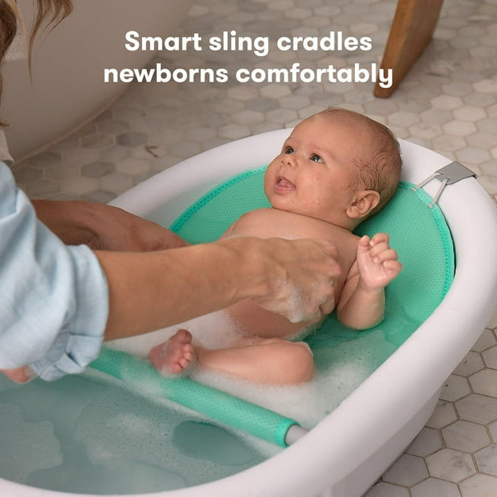 Frida Baby 4 in 1 Grow With Me Baby Bath Tub for Newborn to Toddler, White - Brand New