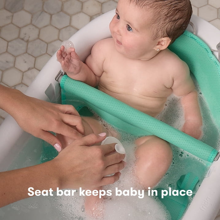 Frida Baby 4 in 1 Grow With Me Baby Bath Tub for Newborn to Toddler, White - Brand New