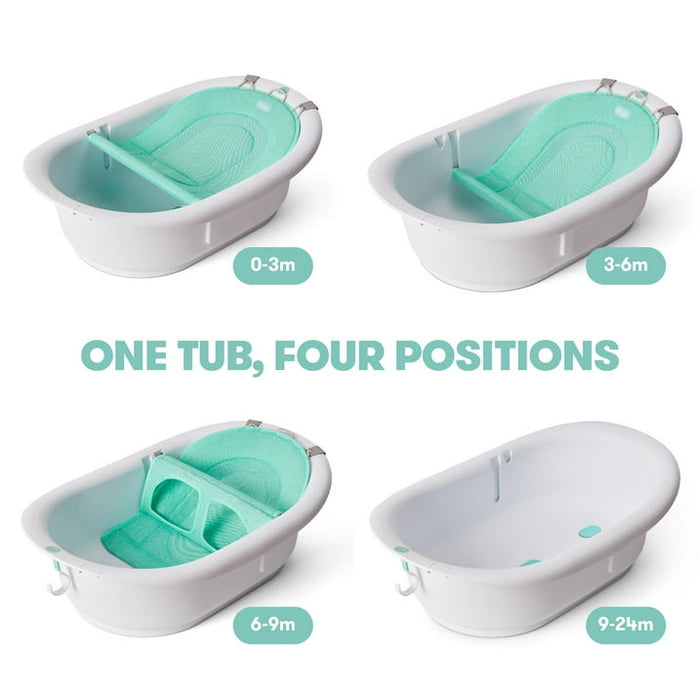 Frida Baby 4 in 1 Grow With Me Baby Bath Tub for Newborn to Toddler, White - Brand New