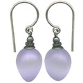 Frosted light amethyst German glass dangle earrings with mini berries design from Owen Glass Collection.