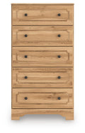 Galletyn Warm Brown Five Drawer Chest - Brand New