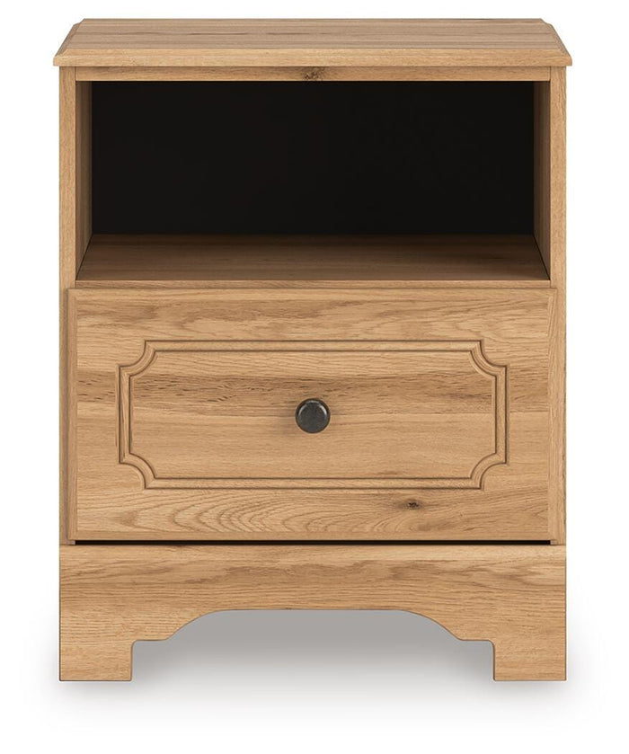 Galletyn Warm Brown One Drawer Night Stand - Brand New