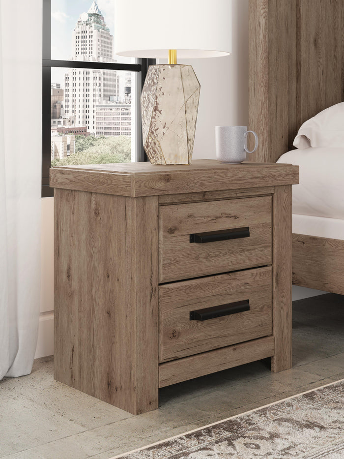 Garistyn Light Brown Two Drawer Night Stand - Brand New