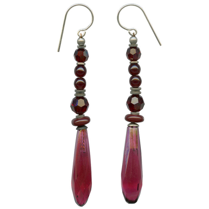 Owen Glass Collection Metro 13 earrings with sleek geometric design in polished metal, displayed on a neutral background.