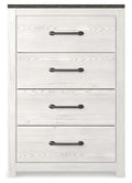 Gerridan White/Gray Four Drawer Chest - Brand New