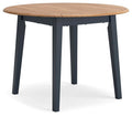 Gesthaven Natural/Blue Round DRM Drop Leaf Table - Brand New