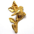 gilded wall hook: bird on branch