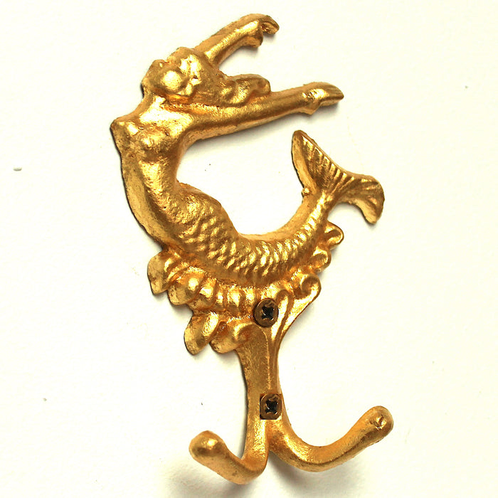 gilded wall hook: mermaid