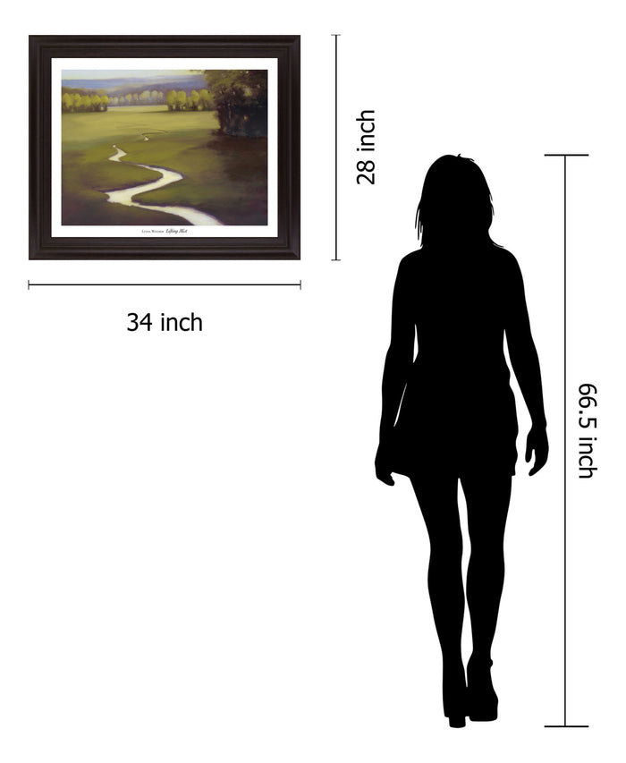 Golden Meadow Path - 28" x 34" Framed Wall Art - Green