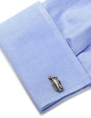 Golf Bag Cufflinks - Silver Antique Finish - Bullet Back Closure - CC-GLFB-SLB_df2c5a2b-8fde-4dfb-b508-0ae484b4bbc0