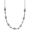 Owen Glass Collection Grace 11 iridescent crystal and filigree necklace with intricate design and shimmering details.