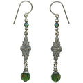 Owen Glass Collection Grace 8-inch tourmaline crystal earrings with intricate filigree detailing and elegant design.