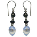 Owen Glass Collection Watercolors 20 earrings with colorful watercolor-inspired design and silver hooks.