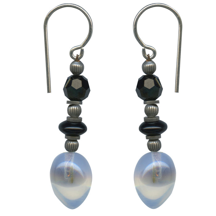 Owen Glass Collection Watercolors 20 earrings with colorful watercolor-inspired design and silver hooks.
